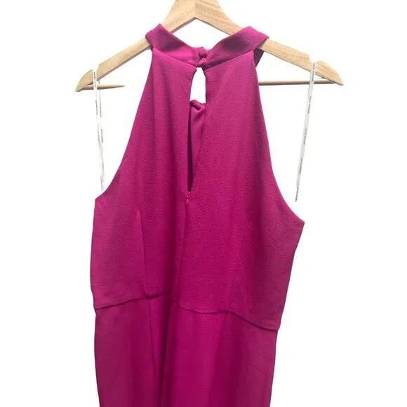 Julia Jordan NWT Knot Neck Neon Pink Halter Jumpsuit - Picture 9 of 10